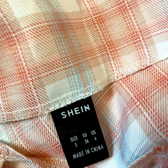 Shein Zip Side Tartan Pleated Skirt - Picture 3 of 4